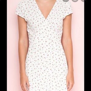 White Floral Tie dress